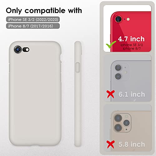 DTTOCASE - Funda para iPhone SE 2022/2020, iPhone 8, iPhone 7, funda de silicona líquida para iPhone SE 8 7 de 4.7 pulgadas, funda protectora suave y sedosa colorida para niñas y mujeres, color gris roca