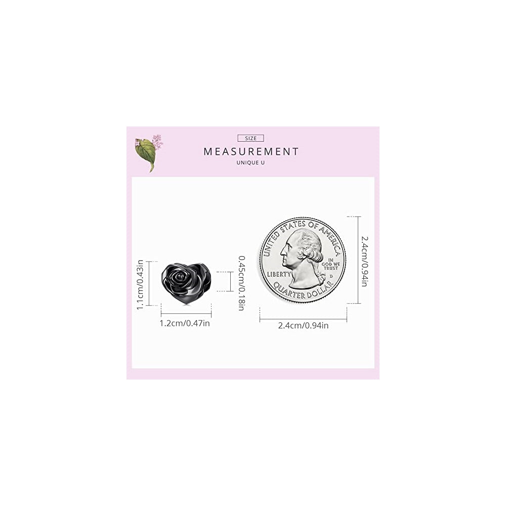 Dijes y Medallas de rosa para pulseras de plata de ley