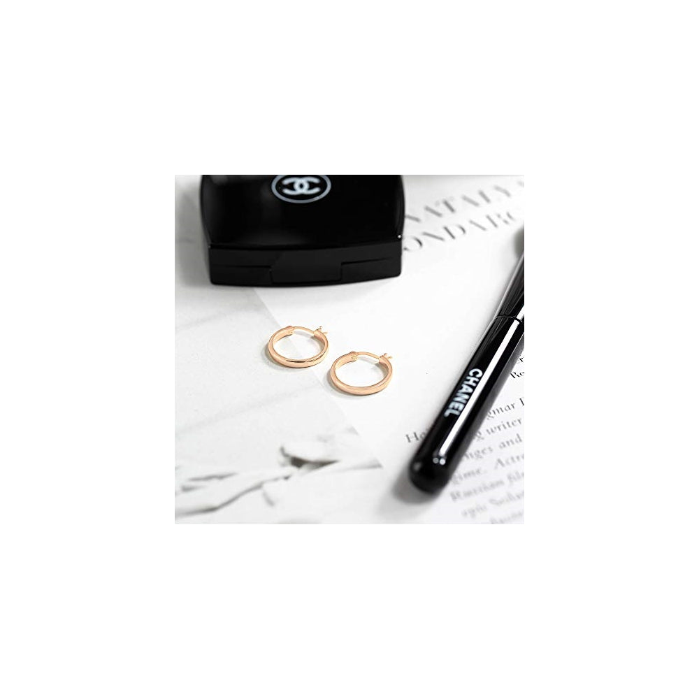 Aretes de aro de plata chapada en oro de 14 quilates