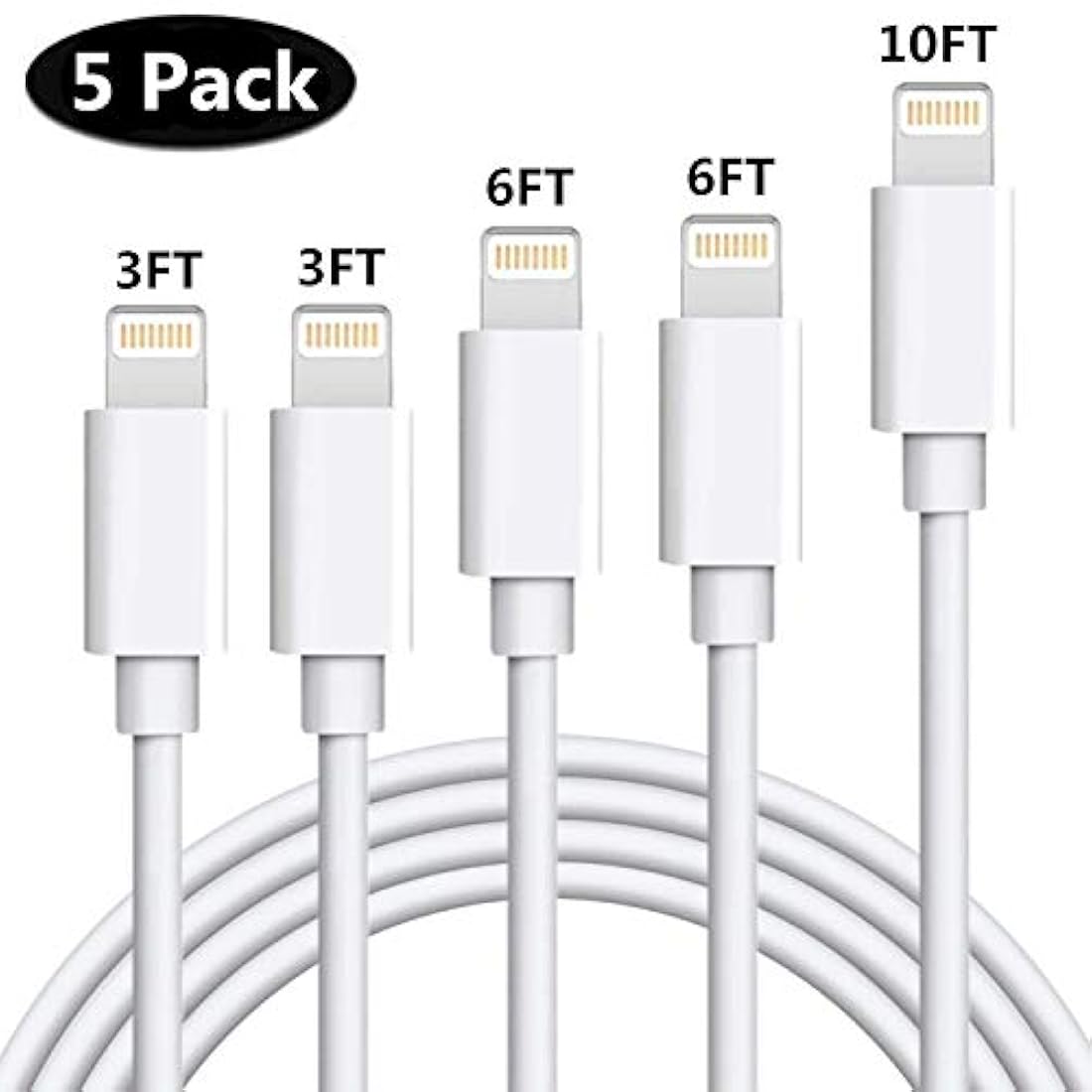 Cable cargador para 5 unidades USB de rápido largo cable