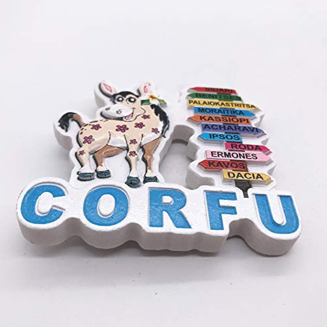 Imán para nevera 3D Corfu Grecia, hecho a mano