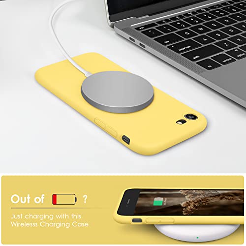 DTTOCASE - Funda para iPhone SE 2022/2020, iPhone 8, iPhone 7, funda de silicona líquida para iPhone SE 8 7 de 4.7 pulgadas, funda protectora colorida suave y sedosa para niñas y mujeres, color amarillo