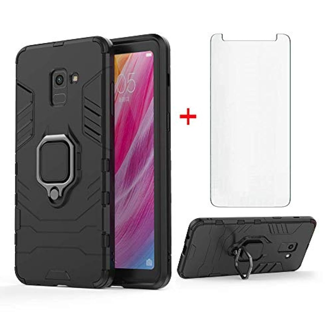 Carcasa para Samsung Galaxy A8 2018 GTX, Negro para A8 Plus.