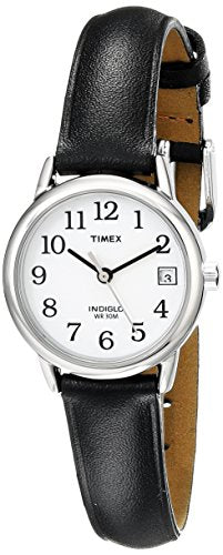 Reloj para mujer con correa de cuero, negro, plateado,blanco