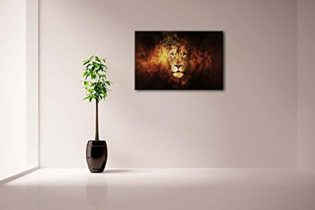 Cuadro retrato de cabeza de león para pared