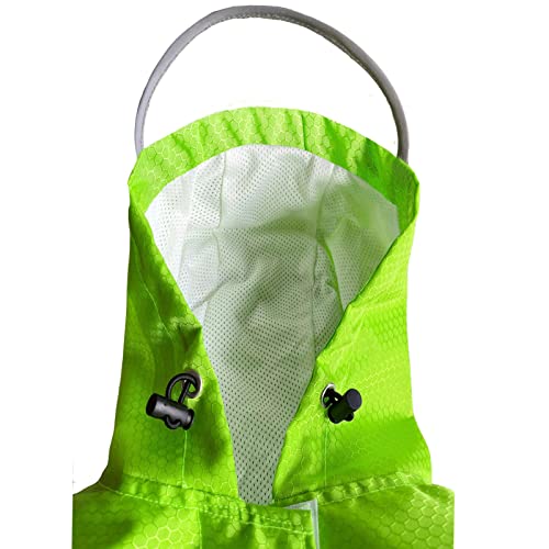 Chubasquero impermeable reflectante para perros, ligero, transpirable, con capucha, poncho con correa ajustable para el vientre y agujero para correa para perros pequeños, medianos y grandes