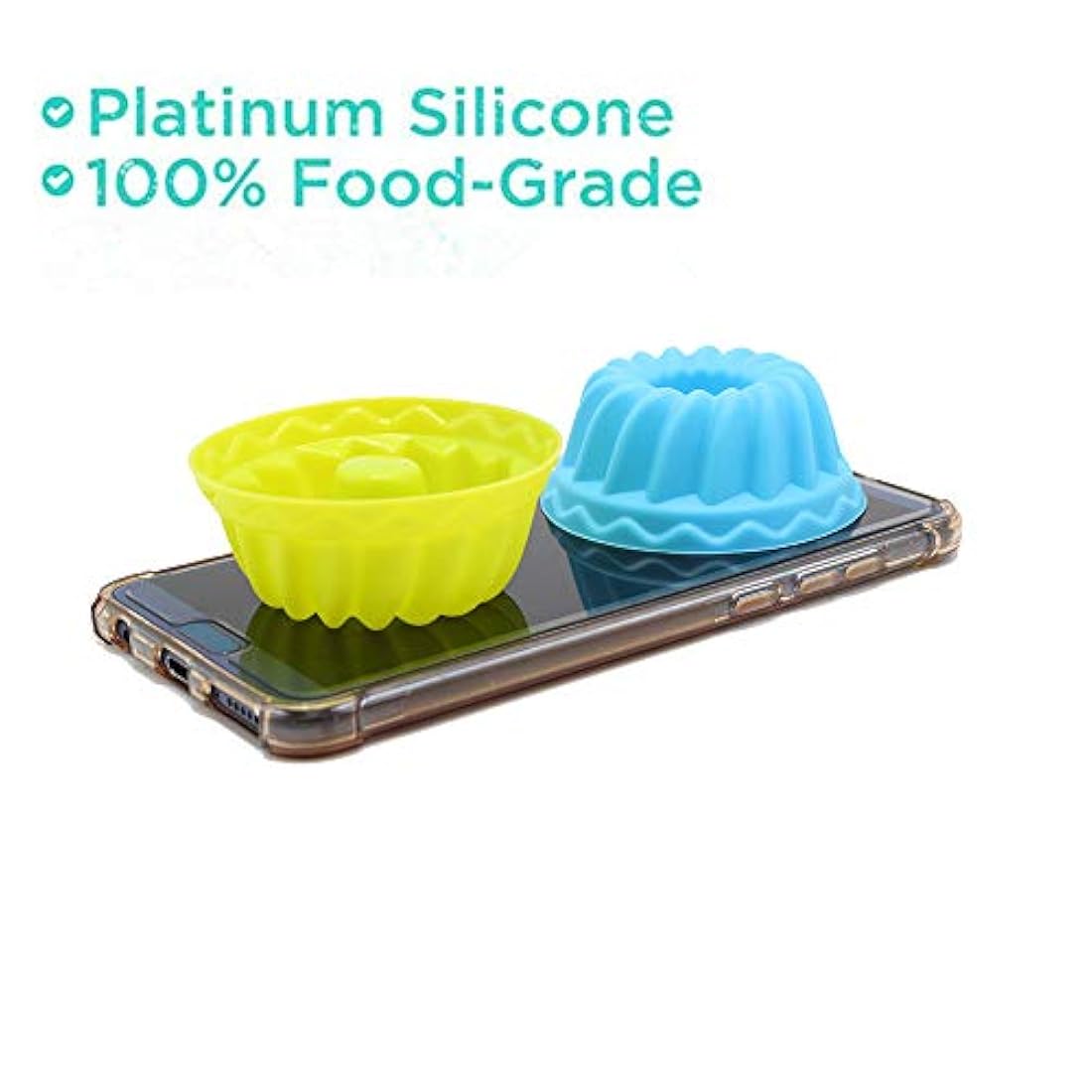 Paquete de 24 mini tazas de silicona para hornear cupcakes