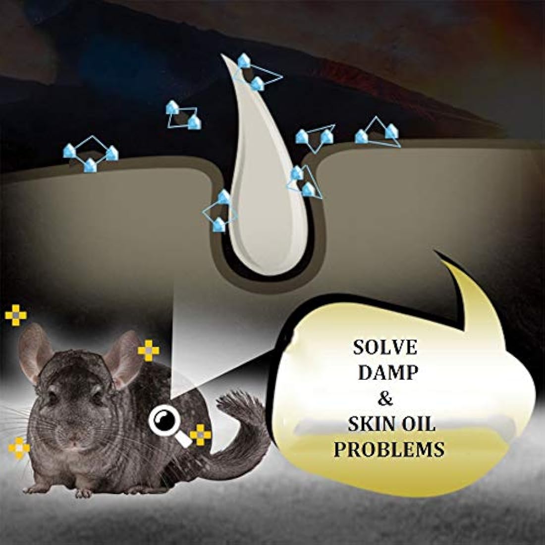 Arena de baño de hámster, arena de gerbil, para pequeños amigos, granja, chinchilla, polvo, arena para baño (2LB) (arena de hamster) (polvo de arena de baño de hamster (A))