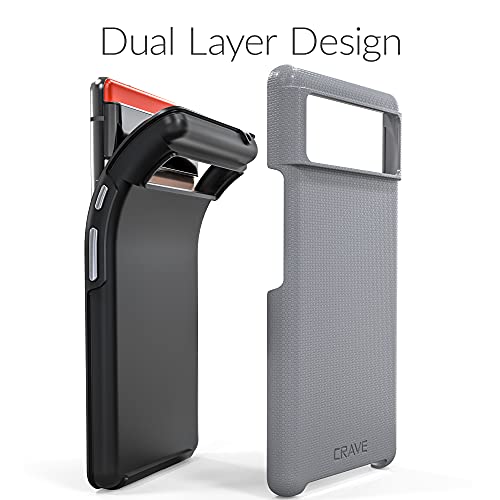 Crave Dual Guard para Google Pixel 6, funda de doble capa de protección contra golpes para Google Pixel 6 - Gris pizarra
