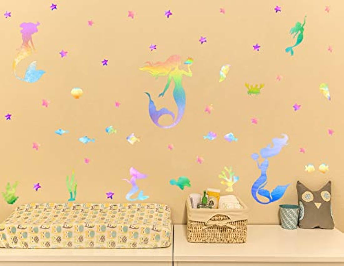 Mozamy - Adhesivo decorativo para pared, diseño de sirena