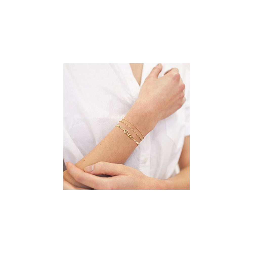 Pulseras de oro de 18 quilates con cadena de eslabones