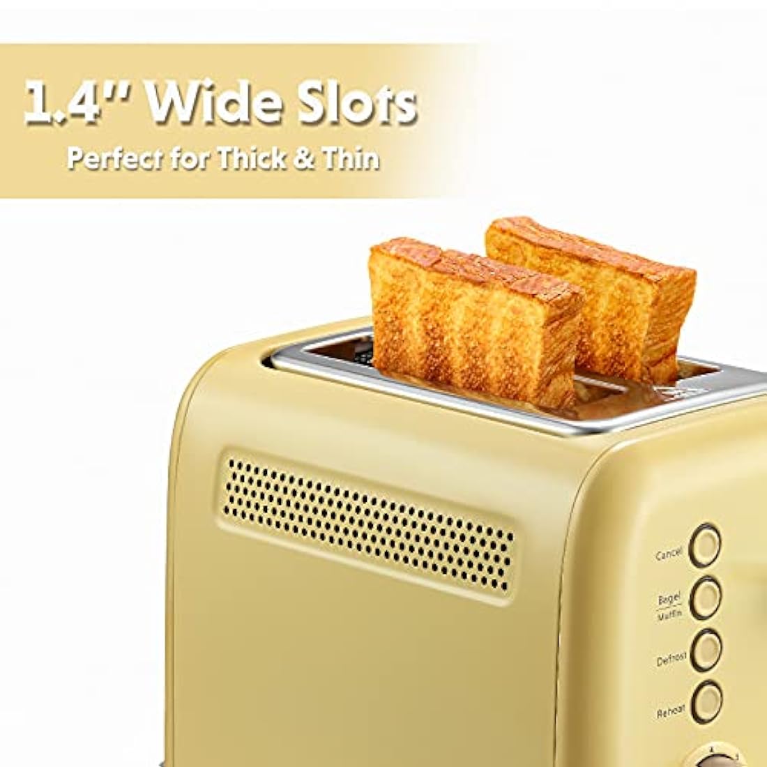 Tostadoras de 2 rebanadas ranuras extra anchas acero