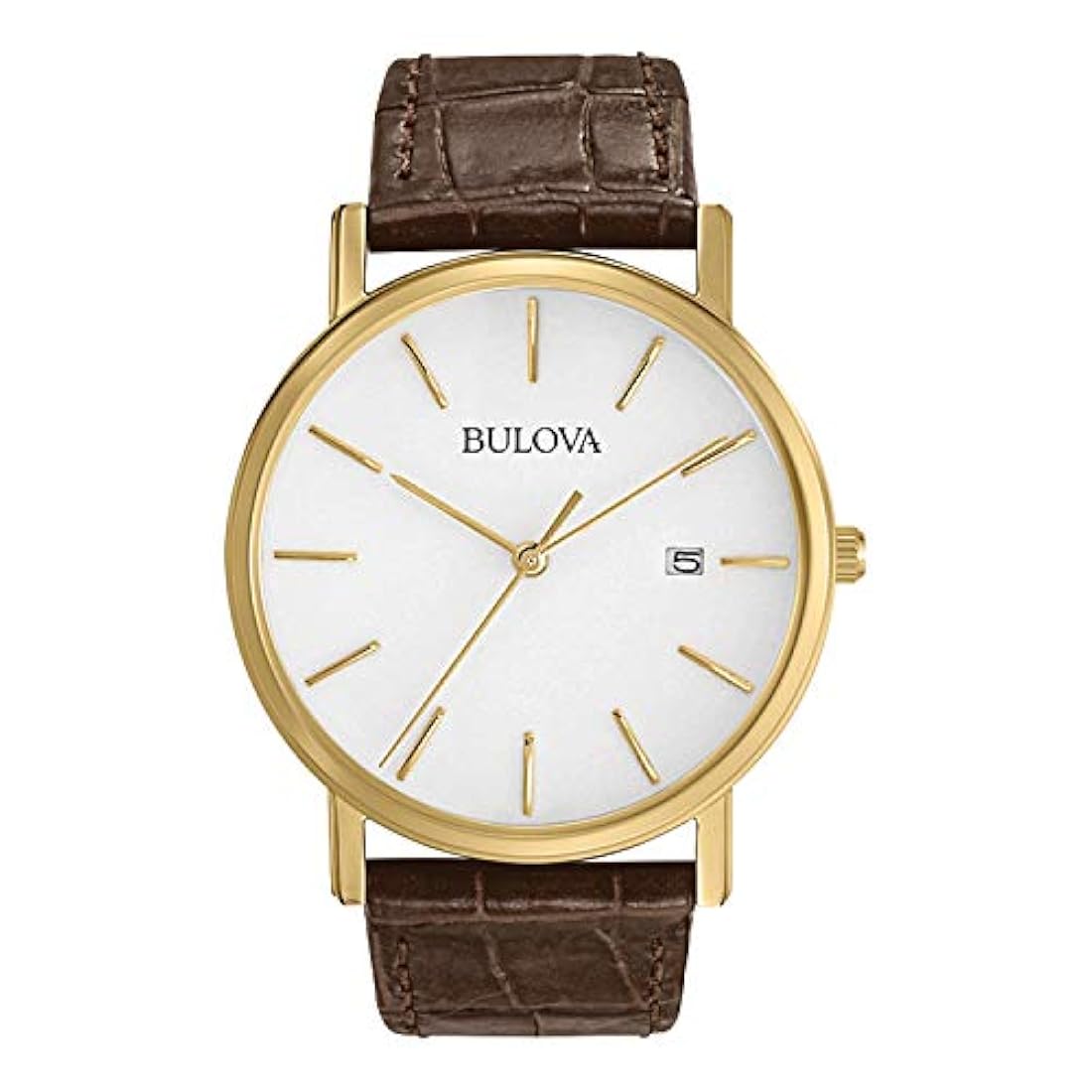 reloj de acero inoxidable en tono dorado con correa