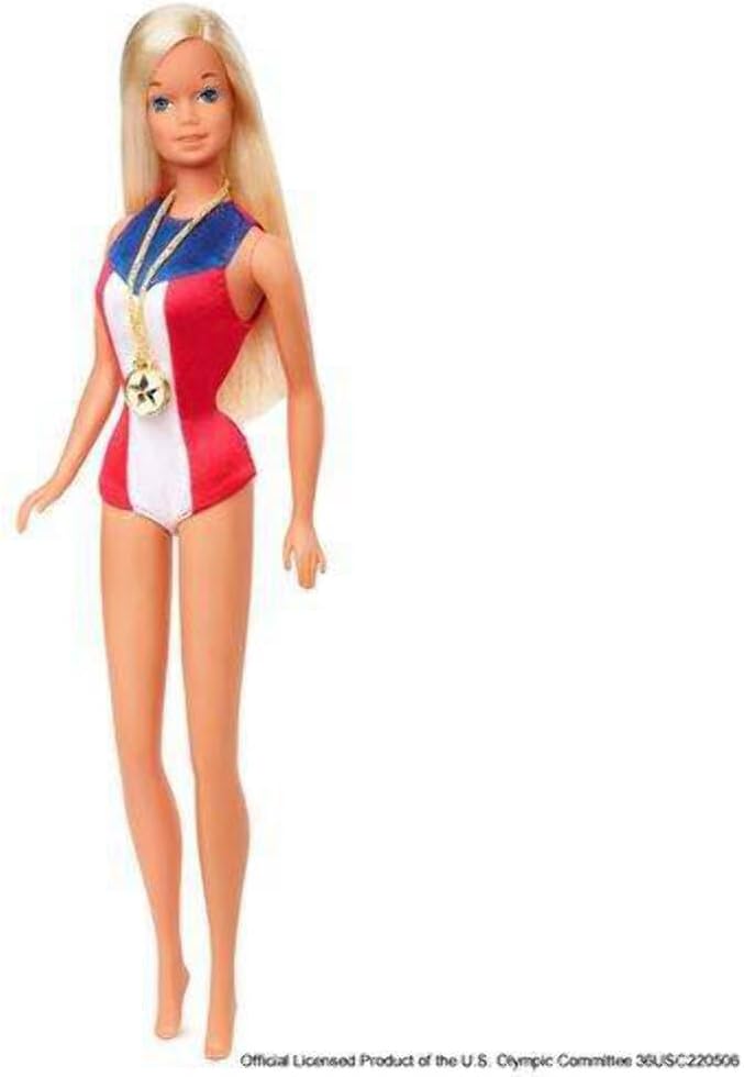 Muñeca Barbie 1975 Reproducción Medalla de Oro con Accesorios