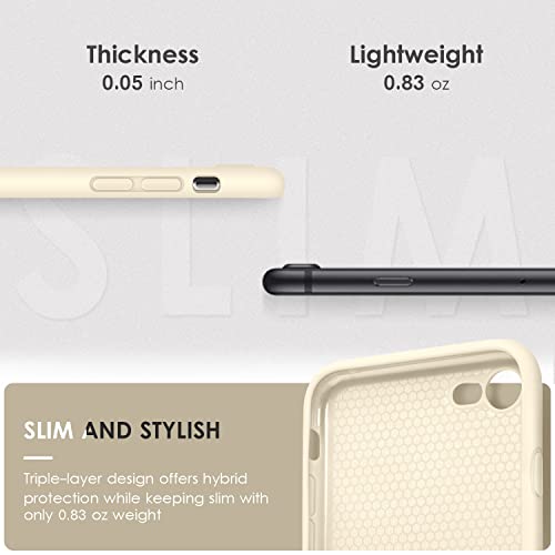 DTTOCASE - Funda para iPhone SE 2022/2020, iPhone 8, iPhone 7, funda de silicona líquida para iPhone SE 8 7 de 4.7 pulgadas, colorida y suave funda protectora para niñas y mujeres, color blanco leche