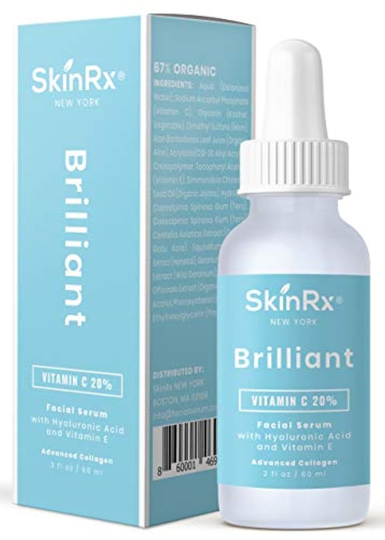 Sérum facial de vitamina C brillante con ácido hialurónico