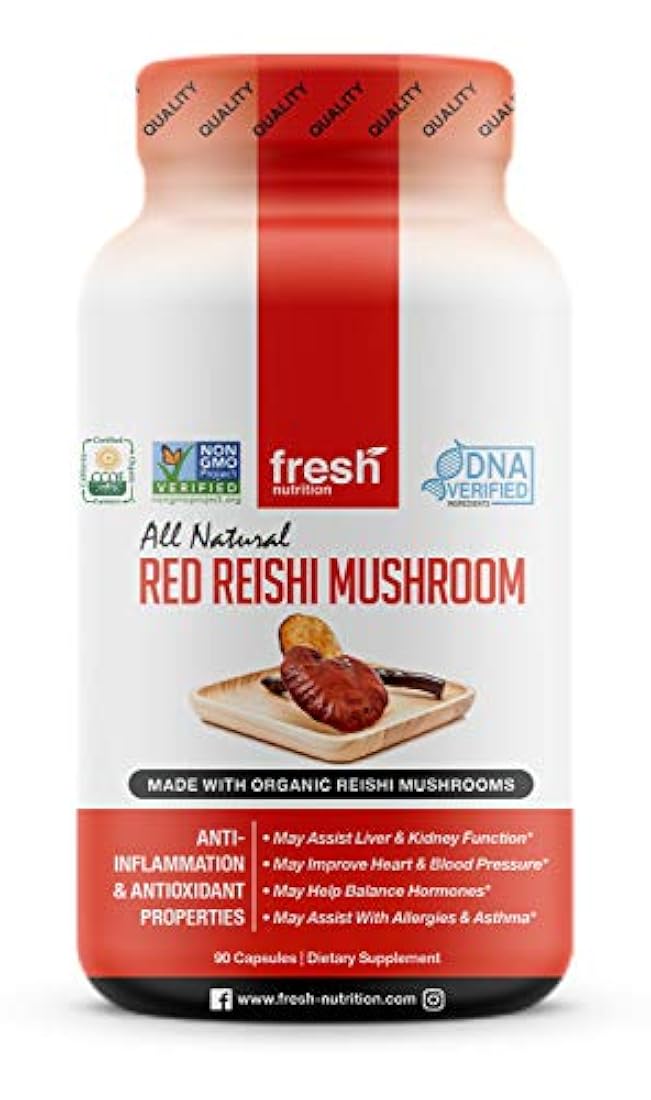 Cápsulas de hongos Reishi orgánicos-Fórmula verificada ADN