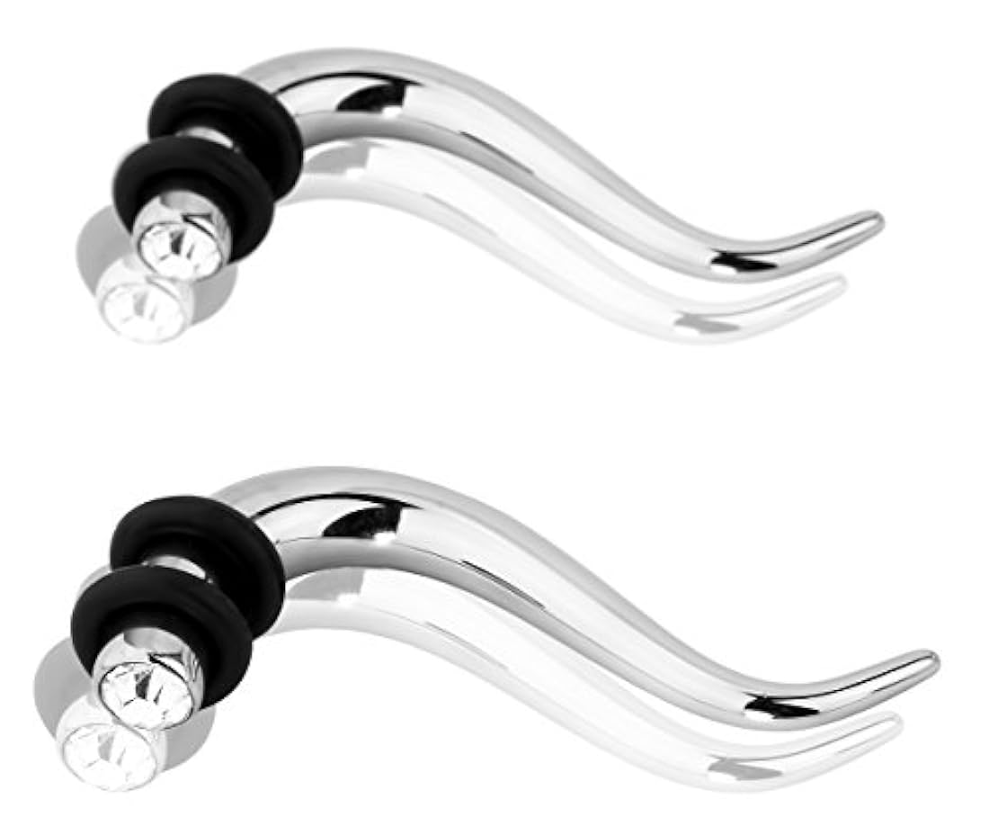 Par de acero quirúrgico 4 G Ronda circonio cúbico vidrio