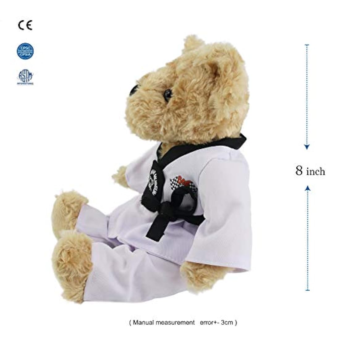 Oso de peluche con uniforme de taekwondo, 8 in, Houwsbaby