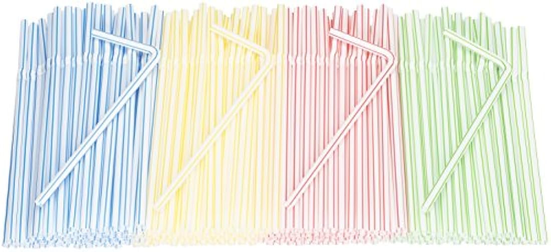 Paquete de 200 pajitas flexibles de plástico