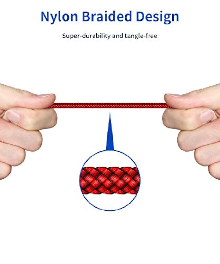 JSAUX - Cable de carga micro USB, 3 unidades