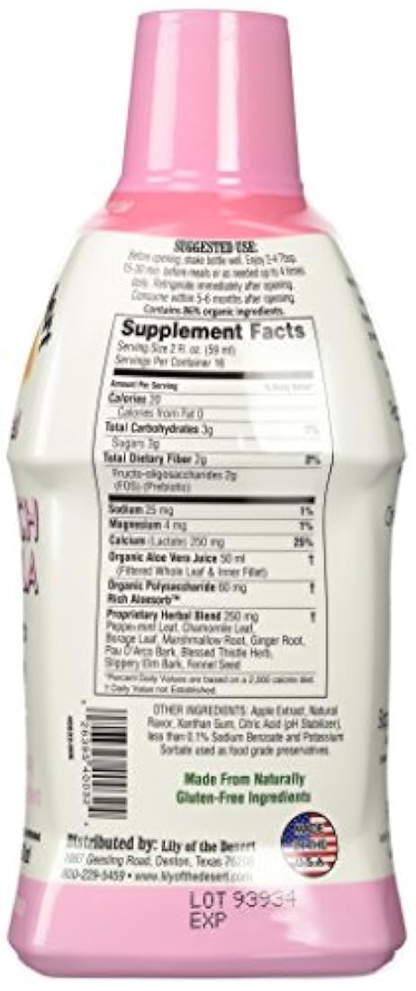 Lily of The Desert Aloe Fórmula de estomago de hierbas menta