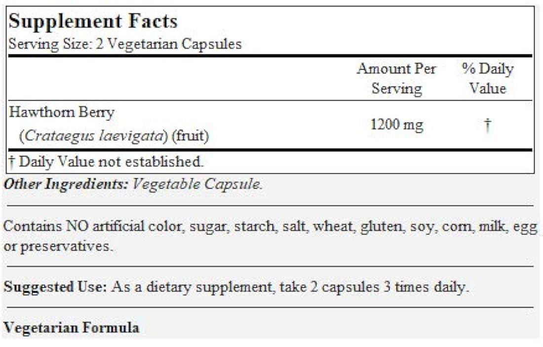 120 Cápsulas vegetarianas Espino Bayas 600 mg BESTVITE