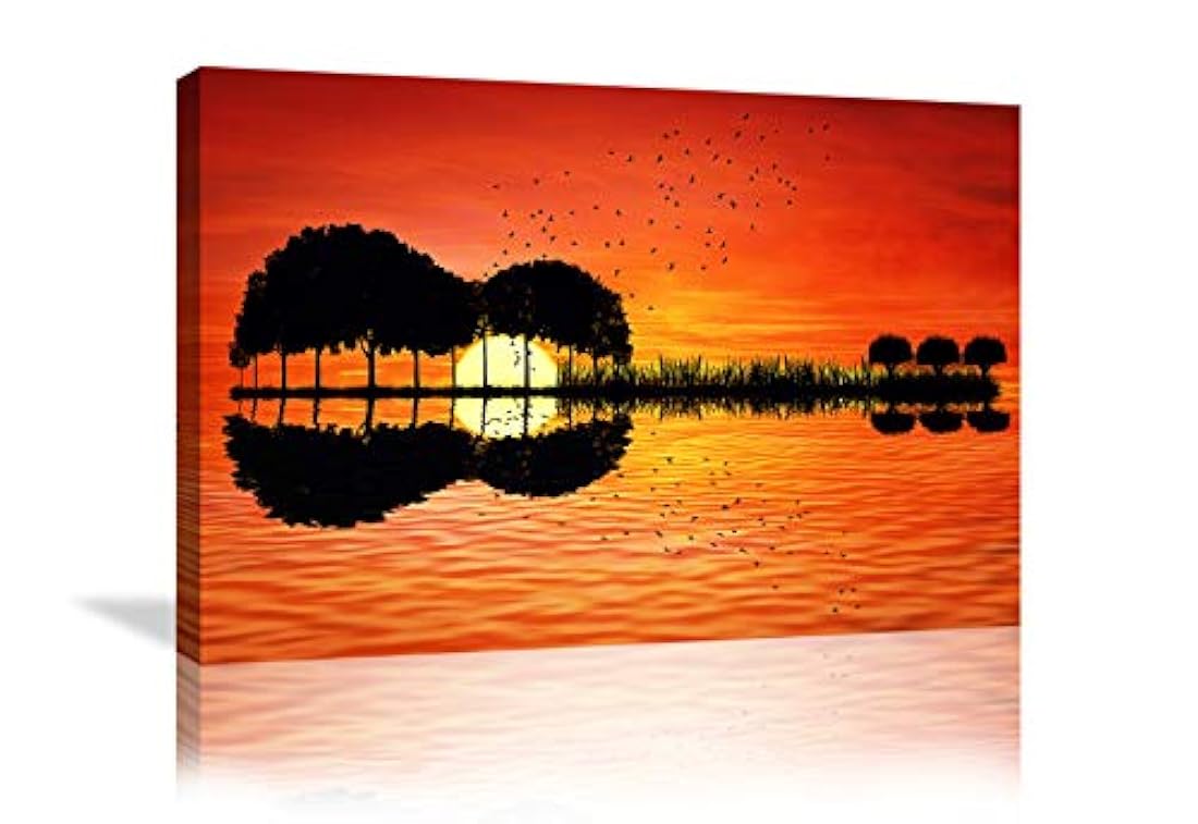 Póster, arte de guitarra moderna, lienzo,