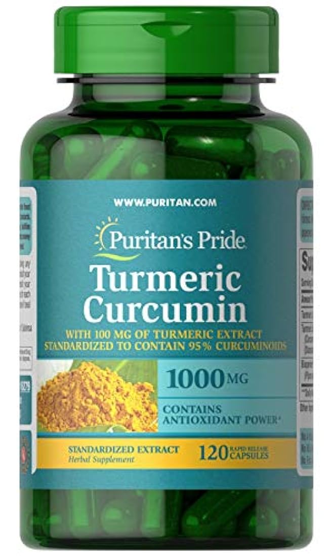 Puritan's Pride cúrcuma Curcumina 1000 mg con Bioperine 5 mg