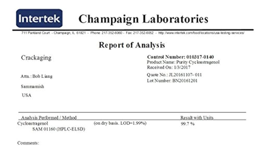 cicloastragenol de super absorción 98% de agrietamiento, 1, 1