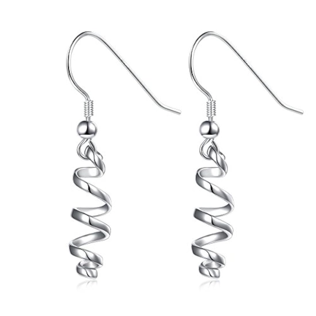 Linear Jewelry - Pendientes colgantes de plata de ley