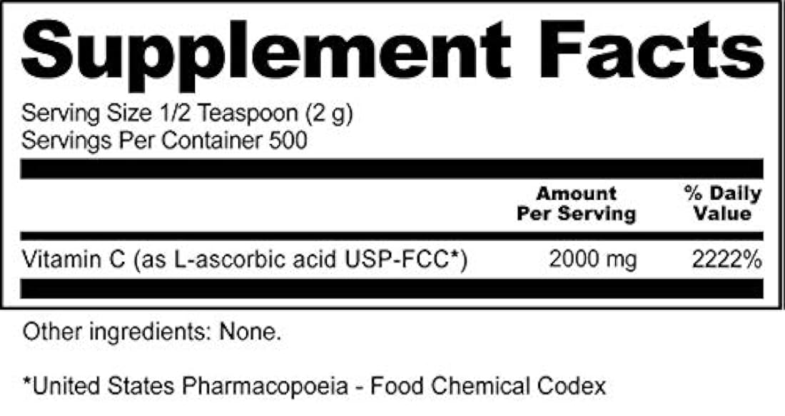 Polvo nutribiótico de ácido ascórbico, 2.2 libras
