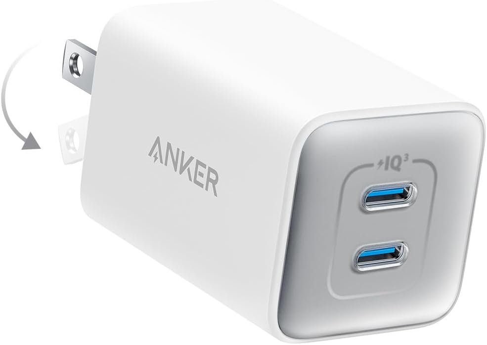 Cargador USB C de 47 W Nano 3 plegable compacto de 2 puertos