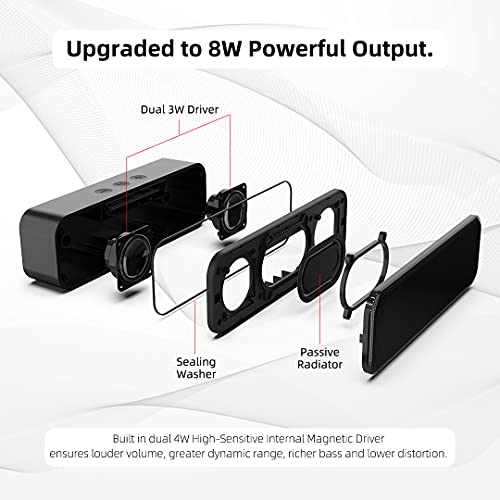 LIELONGREN Altavoz USB para computadora de escritorio, altavoz portátil, altavoz de PC, barra de sonido pequeña con sonido de alta calidad, volumen fuerte, graves ricos, control de volumen