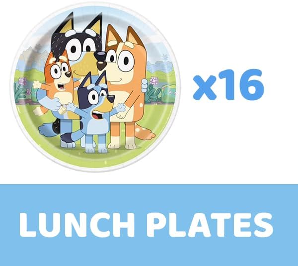 Decoraciones de Cumpleaños Bluey - Kit de Fiesta para 16 Invitados