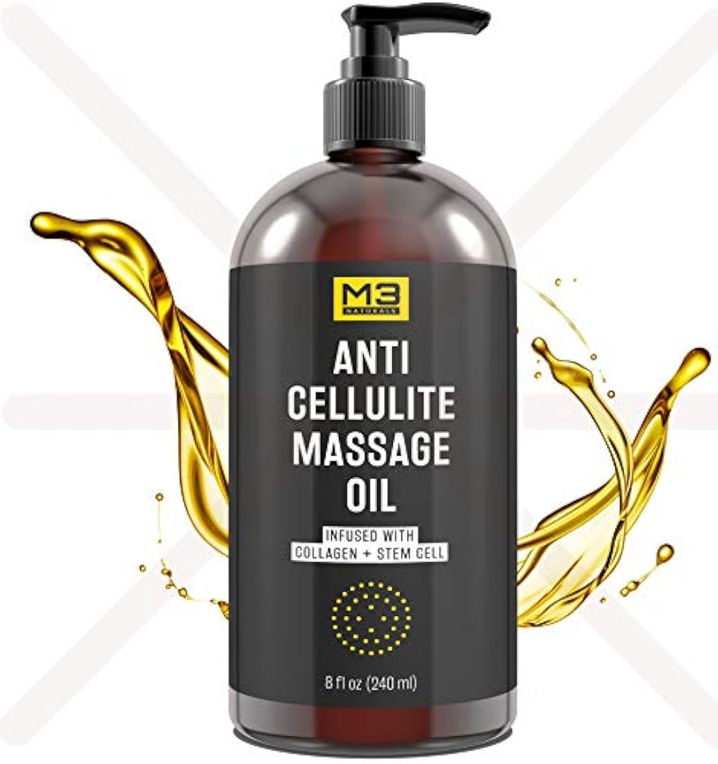 M3 Naturals - Aceite de masaje anticelulitis con colágeno