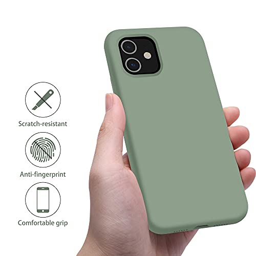 OTOFLY Funda diseñada para iPhone 11, serie sedosa y suave al tacto; funda protectora de goma de silicona líquida suave de alta calidad para iPhone 11 de 6.1 pulgadas, color verde calke