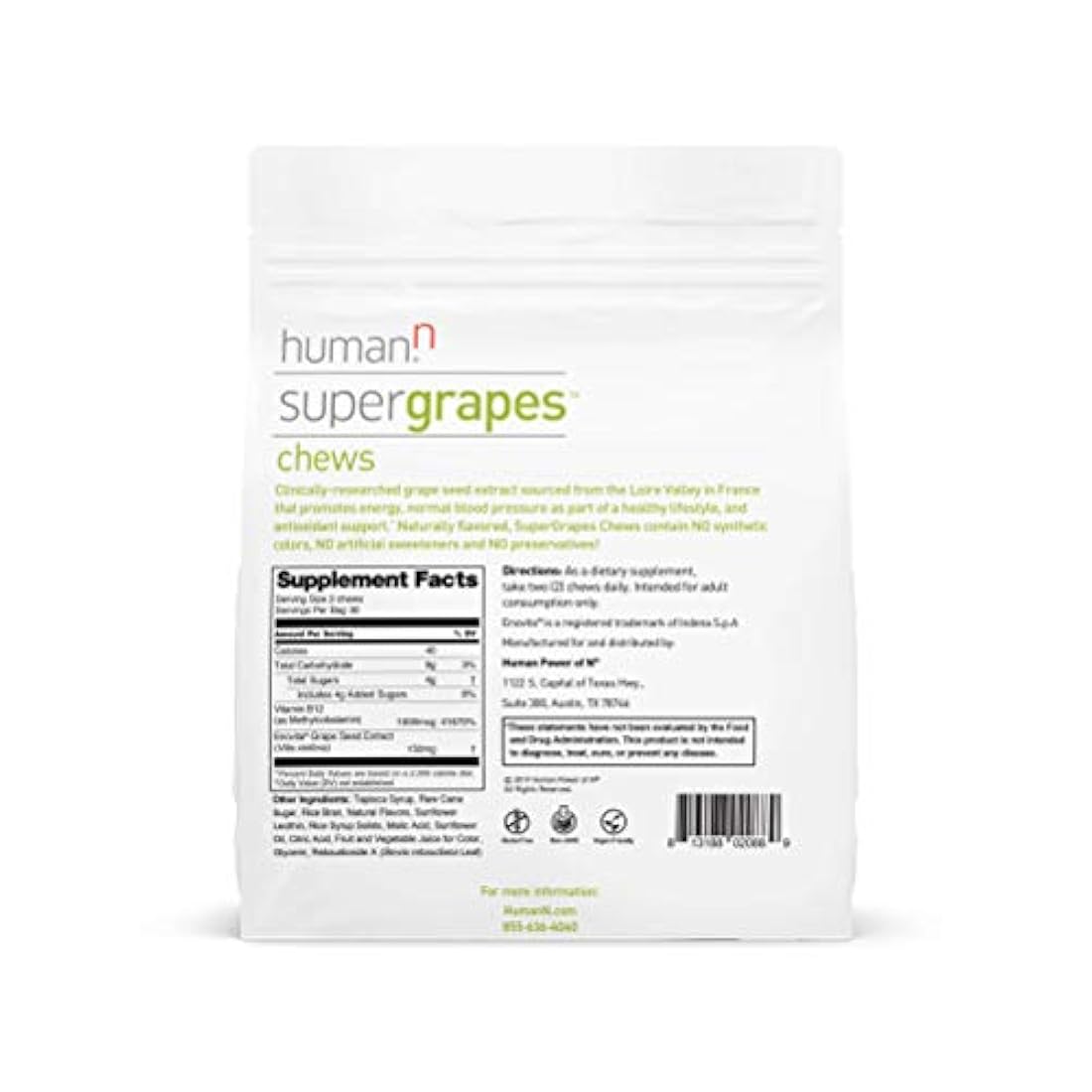 HumanN SuperGrapes Mastics Extracto de semilla de uva B12