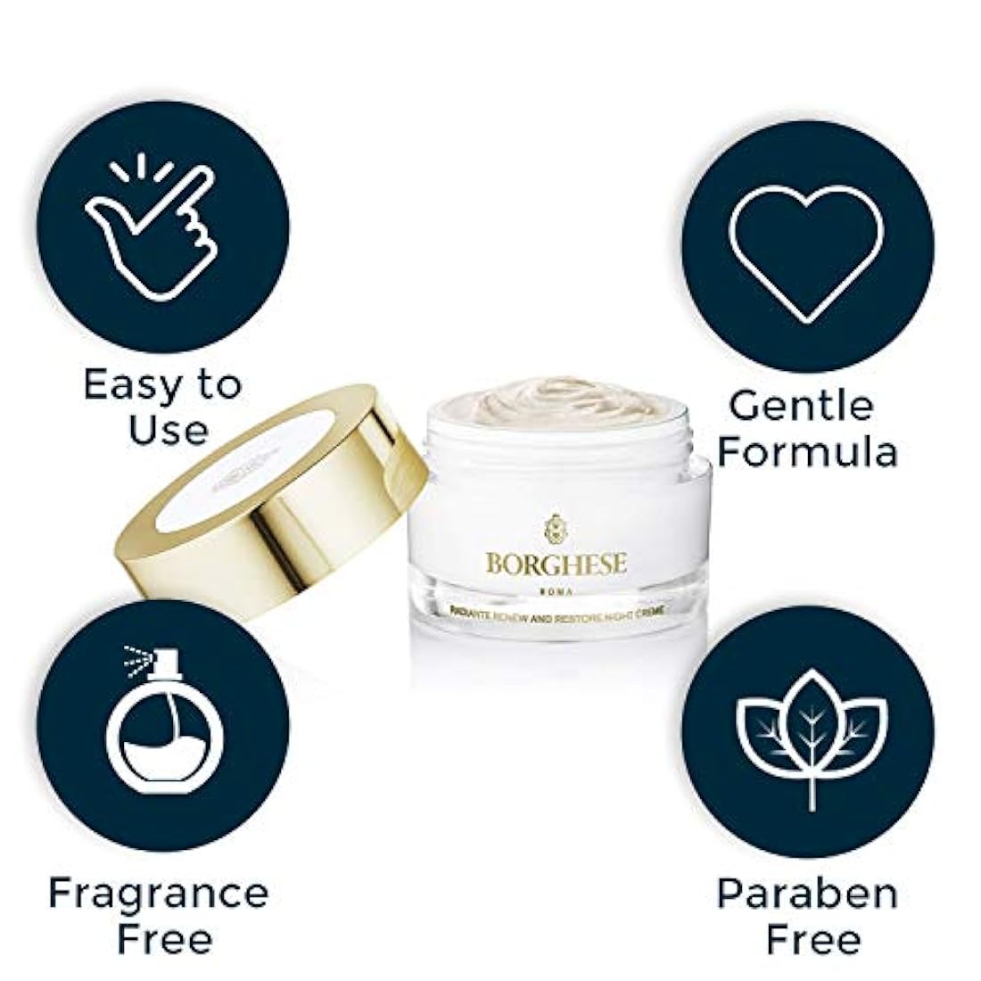 Cuidado Facial, crema nocturna, 1.0 oz