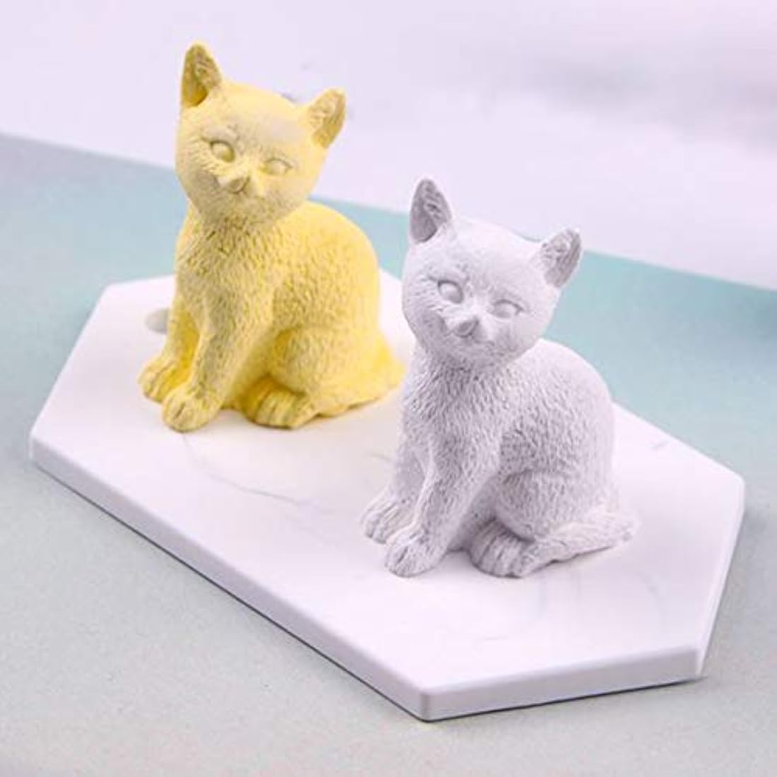 2 moldes de silicona para velas de gatito
