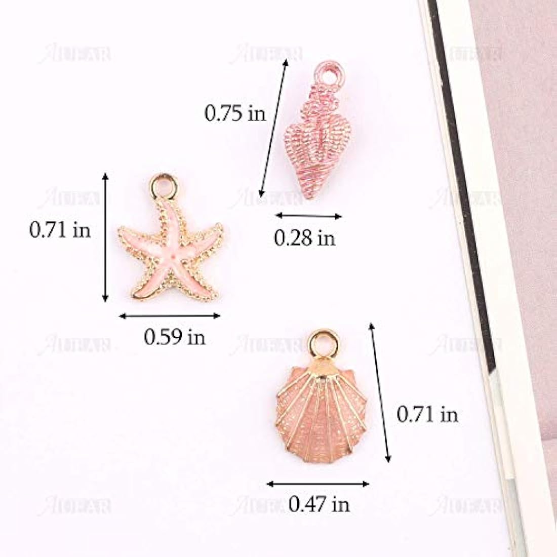 30 colgantes de abalorios esmaltados de concha de estrella