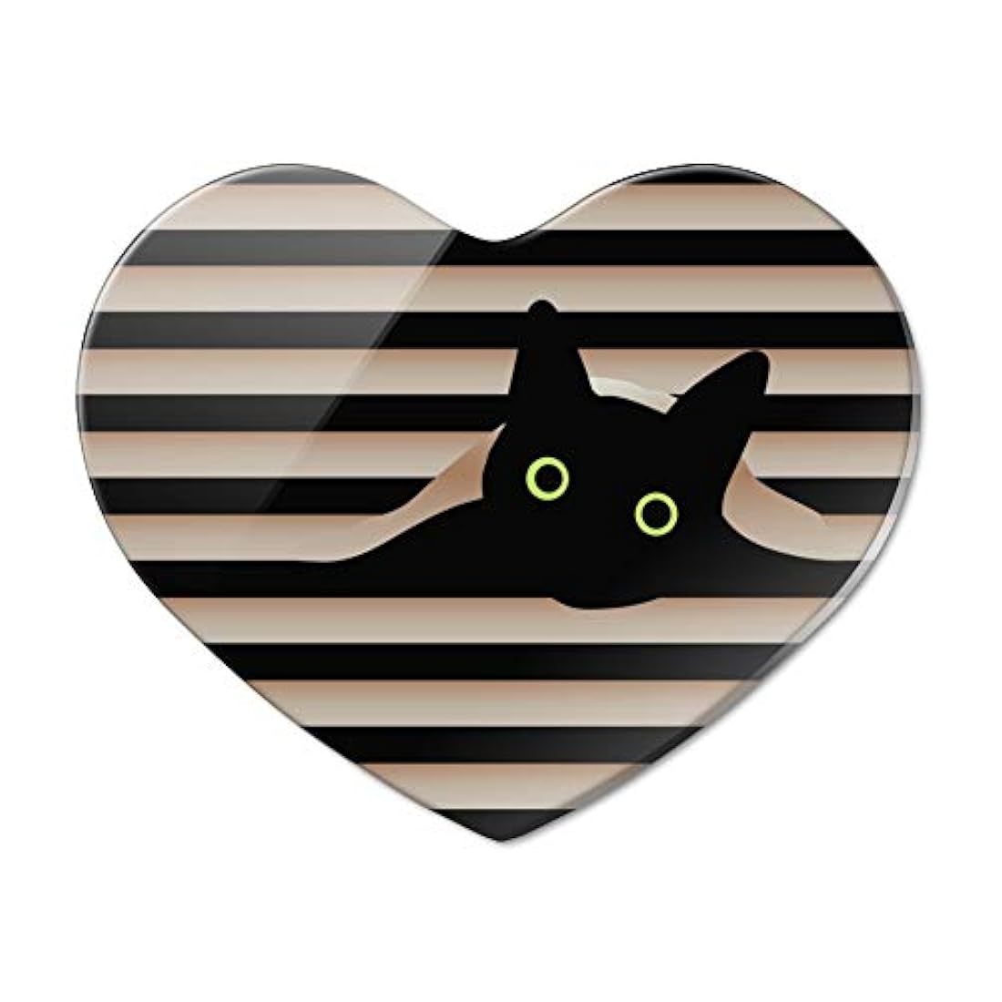 Imán de nevera Gato negro en ventana corazón acrílico