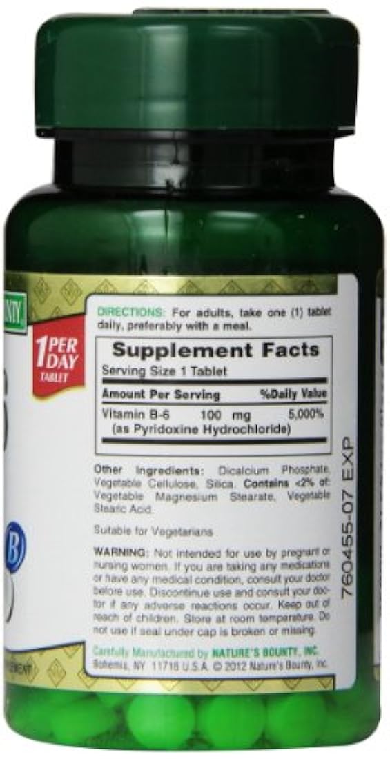 Suplemento Vitamina B6, apoya el metabolismo
