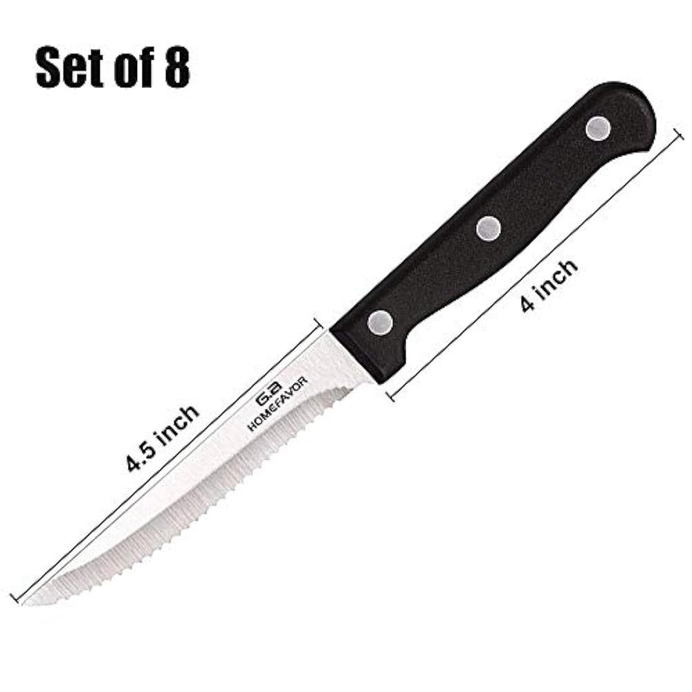 G.a HOMEFAVOR - Cuchillo para carne, acero inoxidable,negro