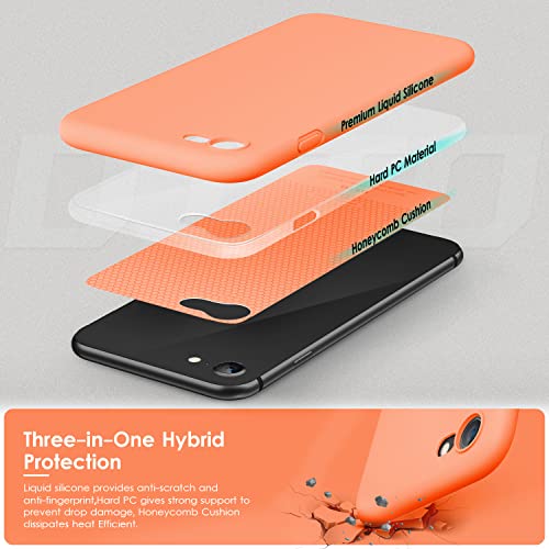 DTTOCASE - Funda para iPhone SE 2022/2020, iPhone 8, iPhone 7, funda de silicona líquida para iPhone SE 8 7 de 4.7 pulgadas, funda protectora colorida suave y sedosa para niñas y mujeres, nectarina