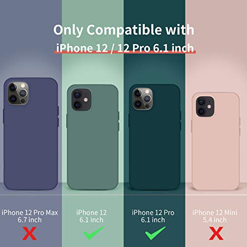 Cordking - Funda diseñada para iPhone 12, 12 Pro, de silicona a prueba de golpes con forro de microfibra suave antirrayones, 6.1 pulgadas