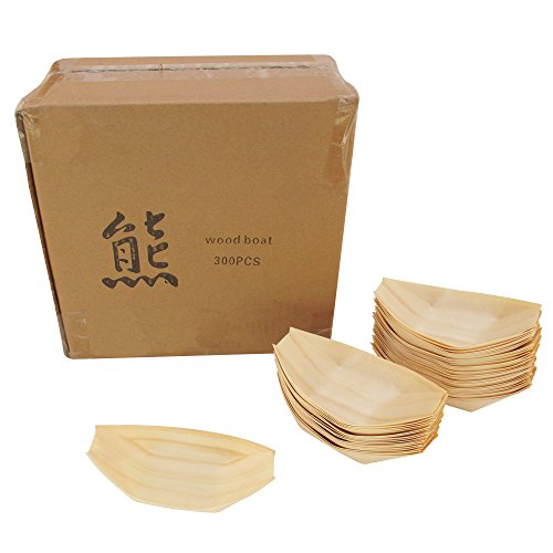 platos desechables de barcos de madera