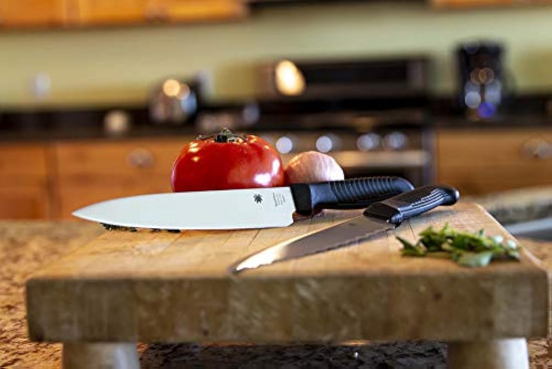 Spyderco - Cuchillo de cocina ligero con hoja de acero