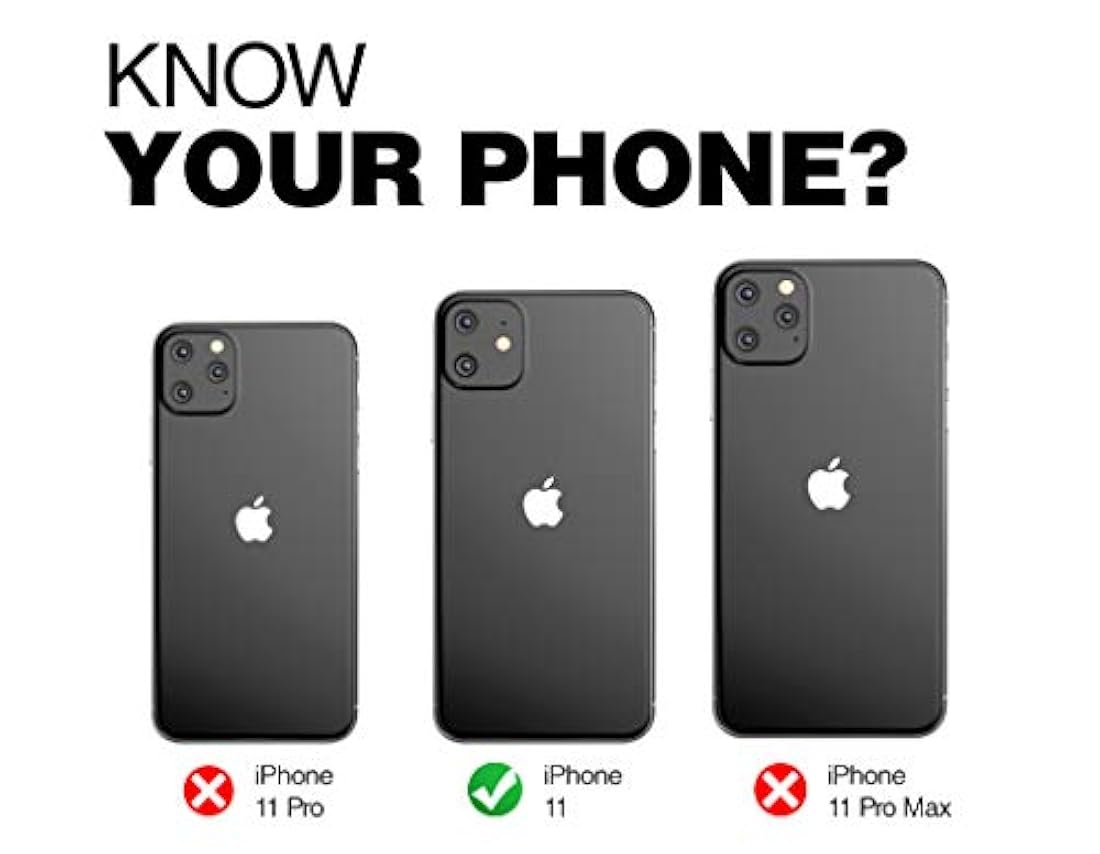 Funda tipo cartera para iPhone 11 (2019), negro.