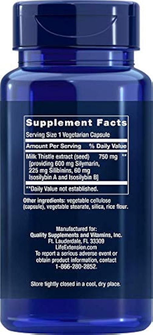 Vida Extension Europea Cardo Mariano Cápsulas Vegetarianas